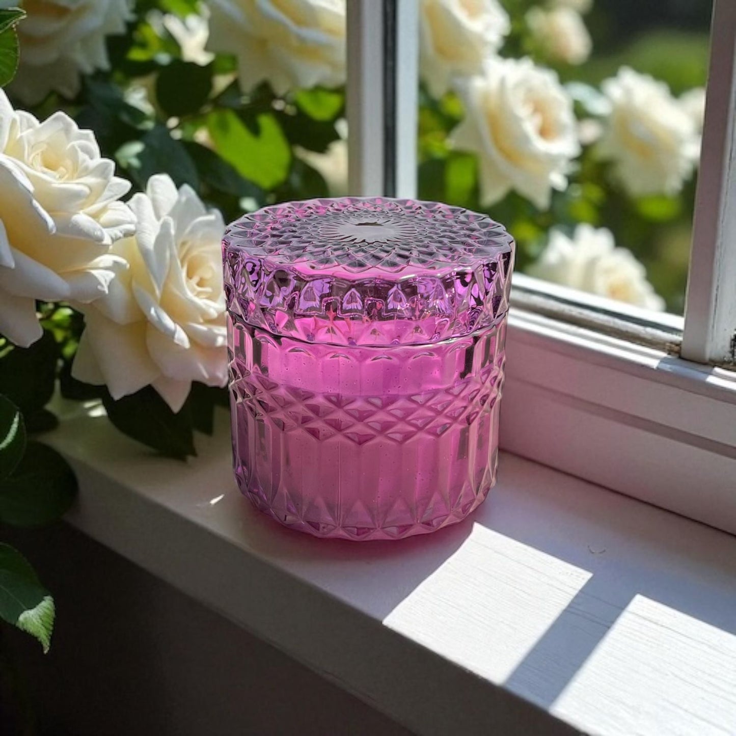 Purple Diamond Jar Scented Soy Candle-Peony