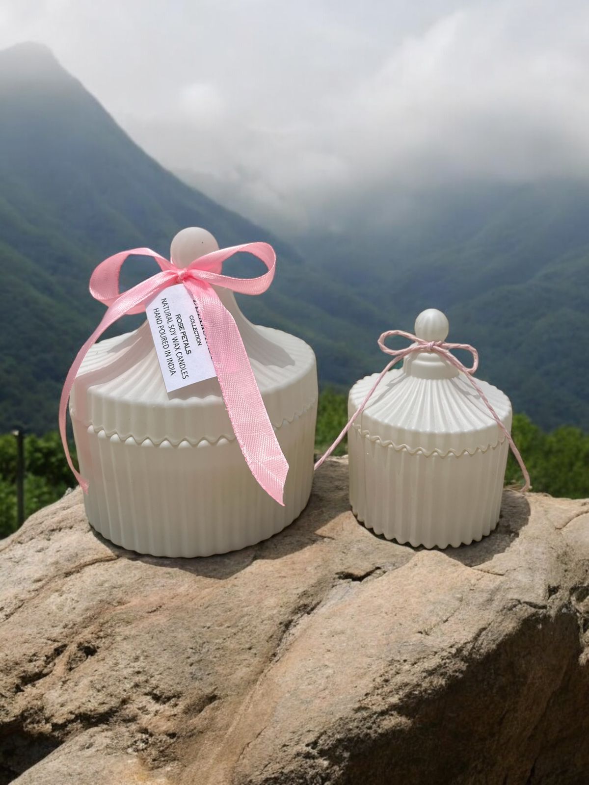 Large and Mini Candy Jars White Matte