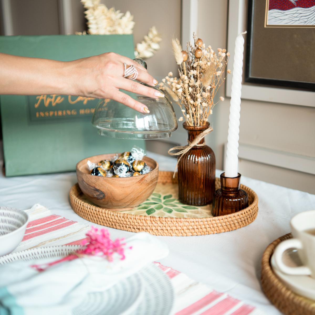 Chic glass dome server