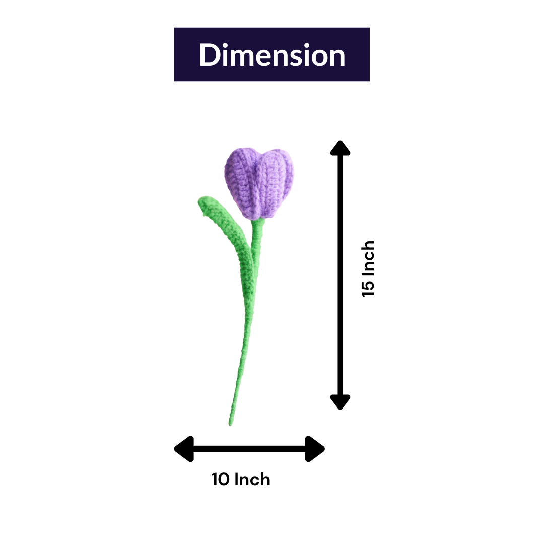 Handcrafted Tulip Crochet – Dark Purple Forever Flower | ArteCasa