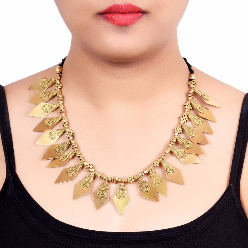 petals tribal Dhokra Neckpiece