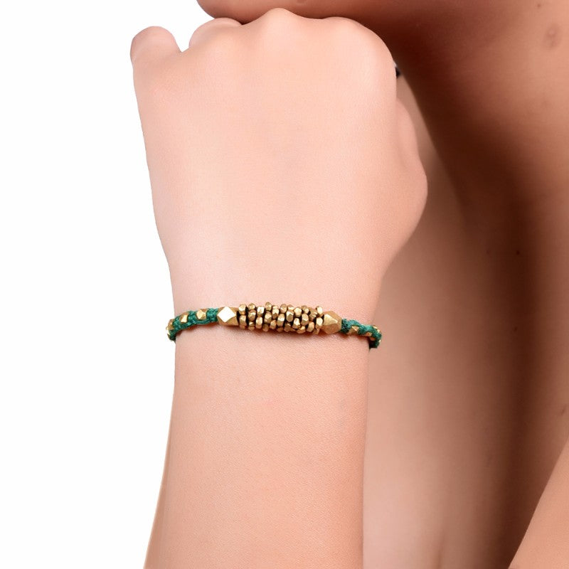 Dhokra Green Bracelet
