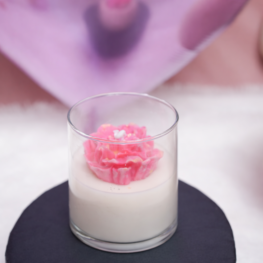 Petal Glow Candle – Floral Pink Valentine Candle | Artecasa