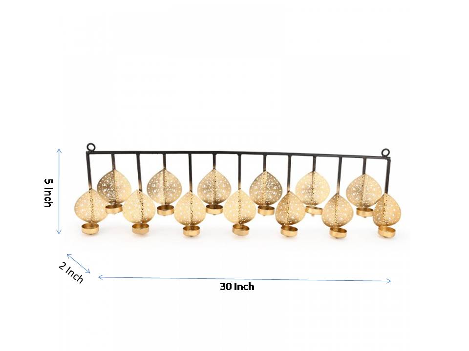 Golden & Black Metallic Wall Tea Light