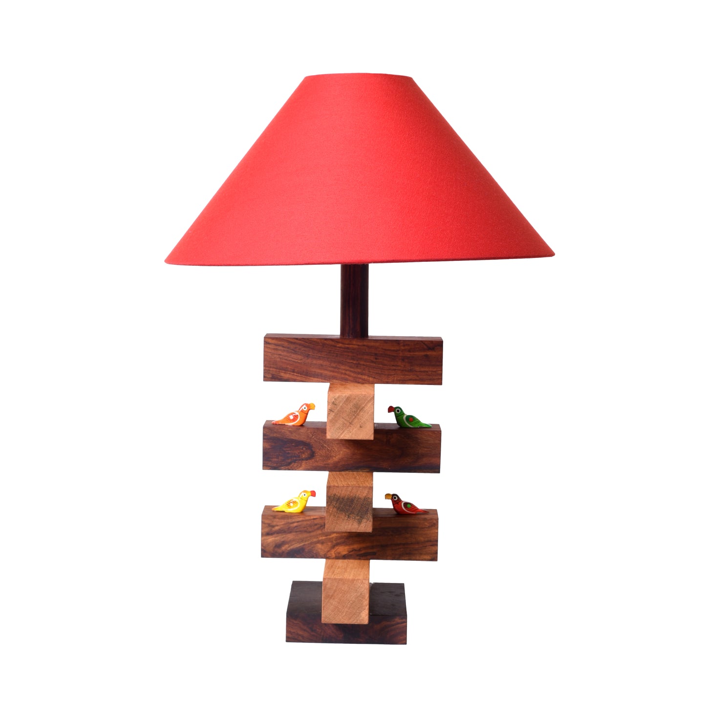 Sheesham wood bird brown Table Lamp