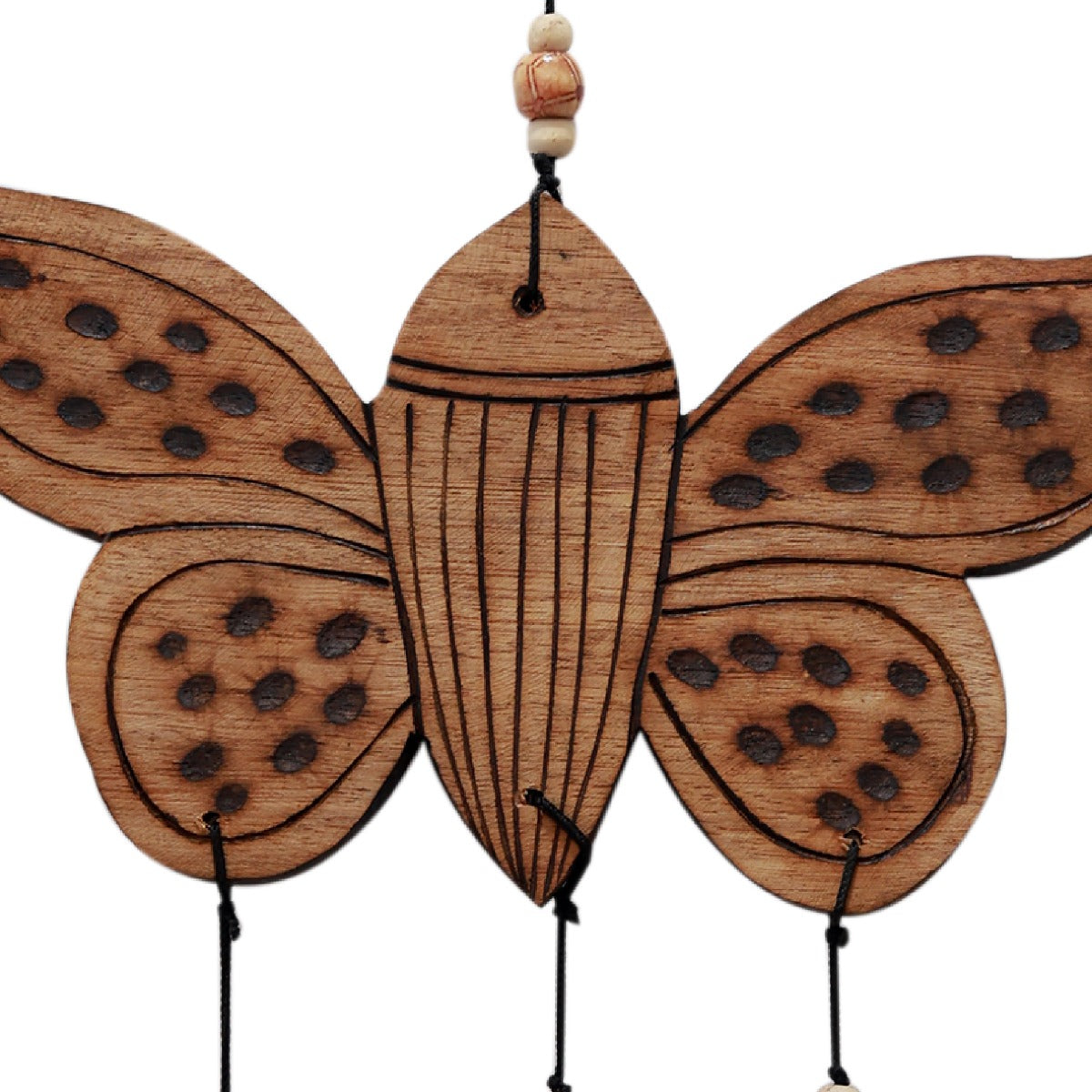 "Butterfly Motif" bamboo windchime with embedded bells
