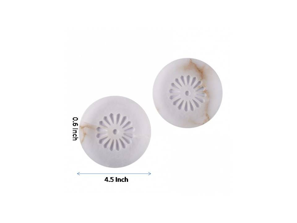 Handcarved white circular coaster in Soap Stone(Set of 2)
