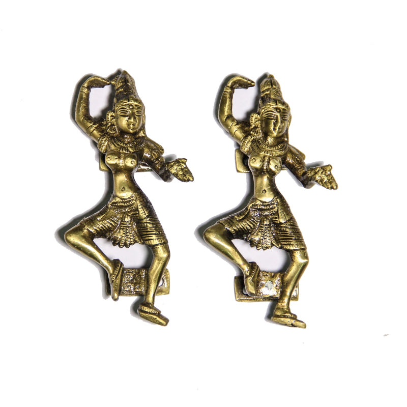 Tribal Dance Brass Door Handle(Set of 2)