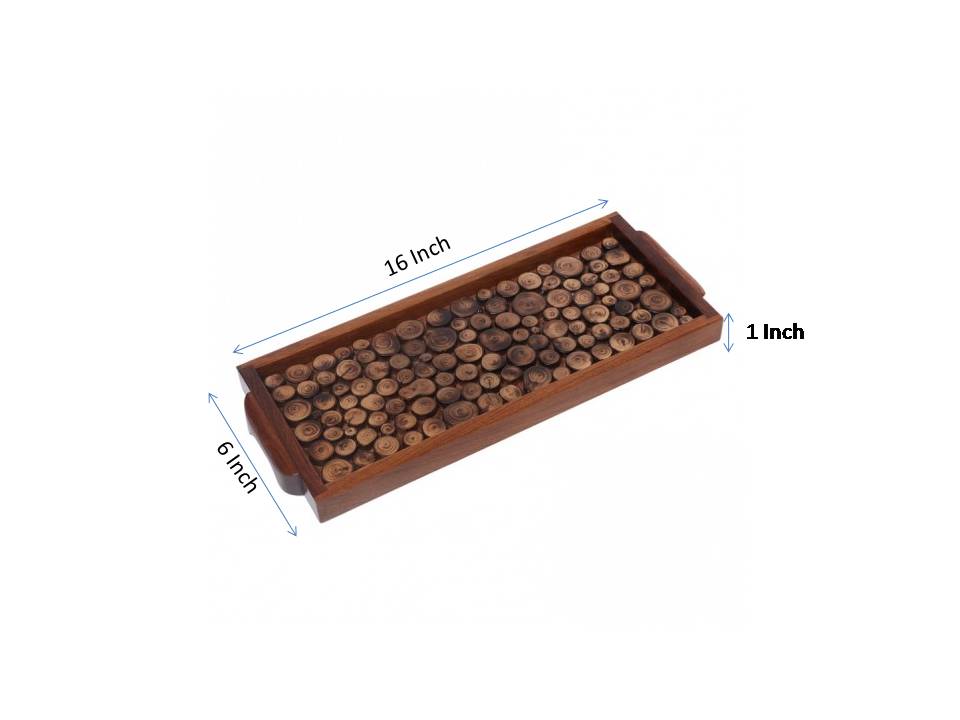 Mango wood wooden block engrave medium serving tray