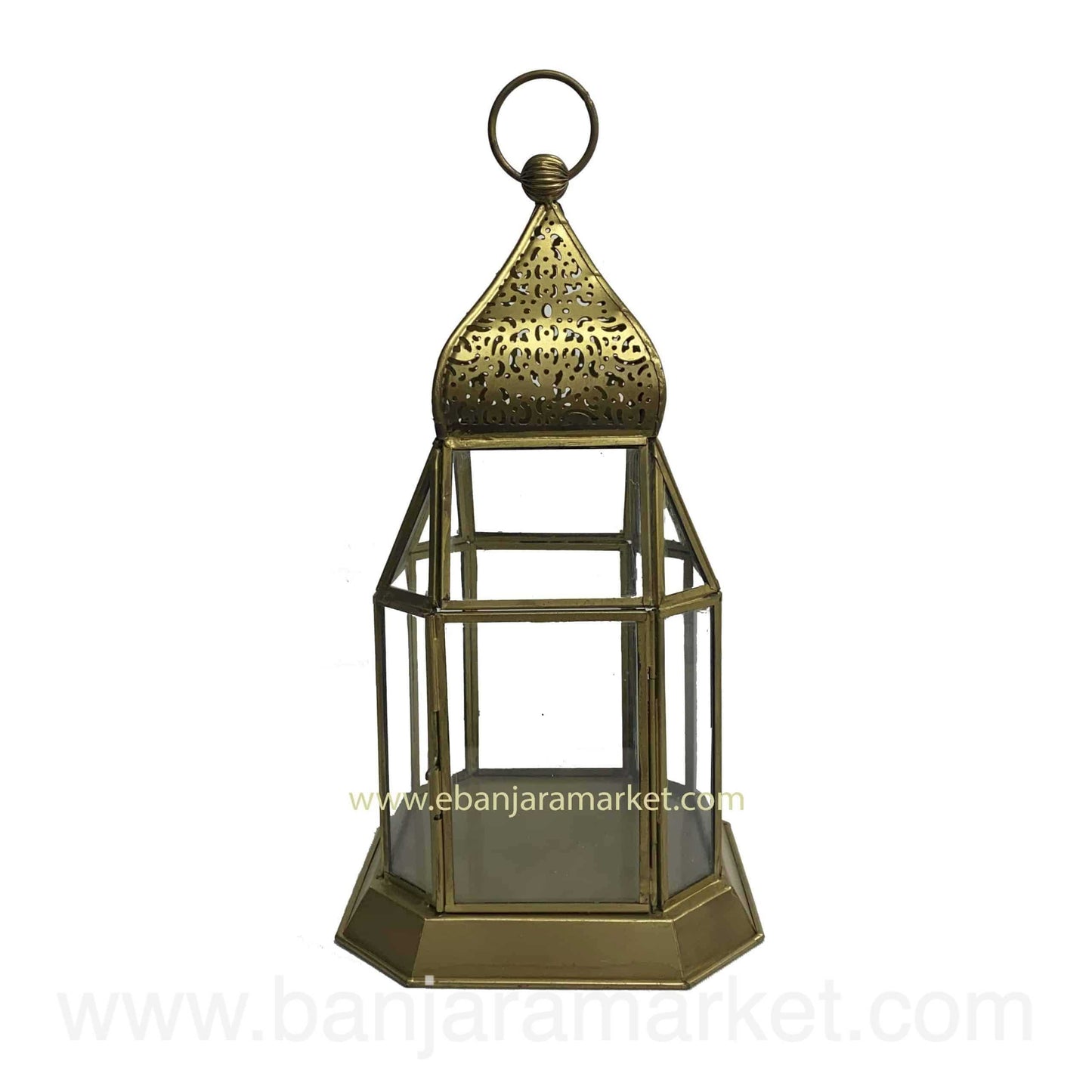 Banjara Market | Golden Glass-Lantern