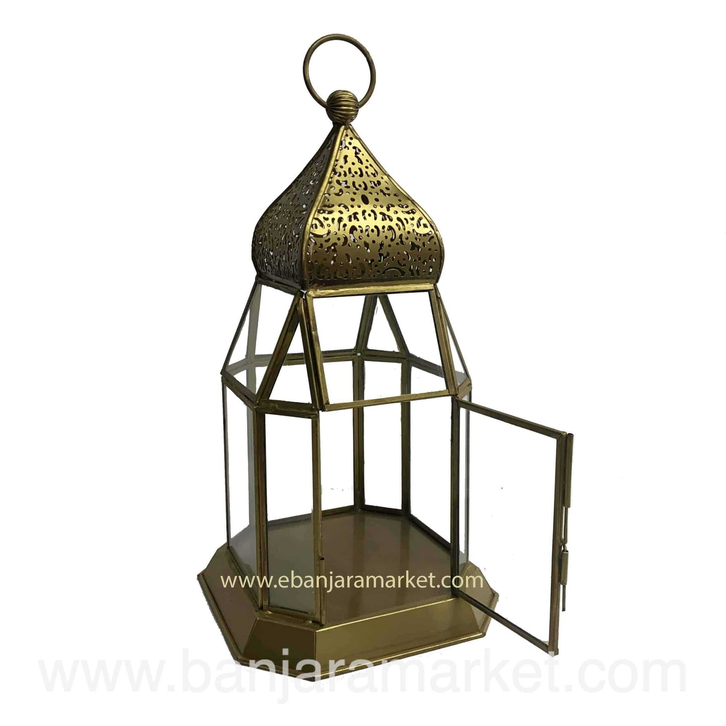 Banjara Market | Golden Glass-Lantern