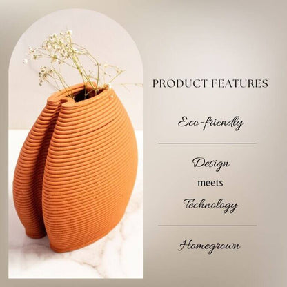 Terracotta Vase Double-Over | Byora Homes | Terracotta