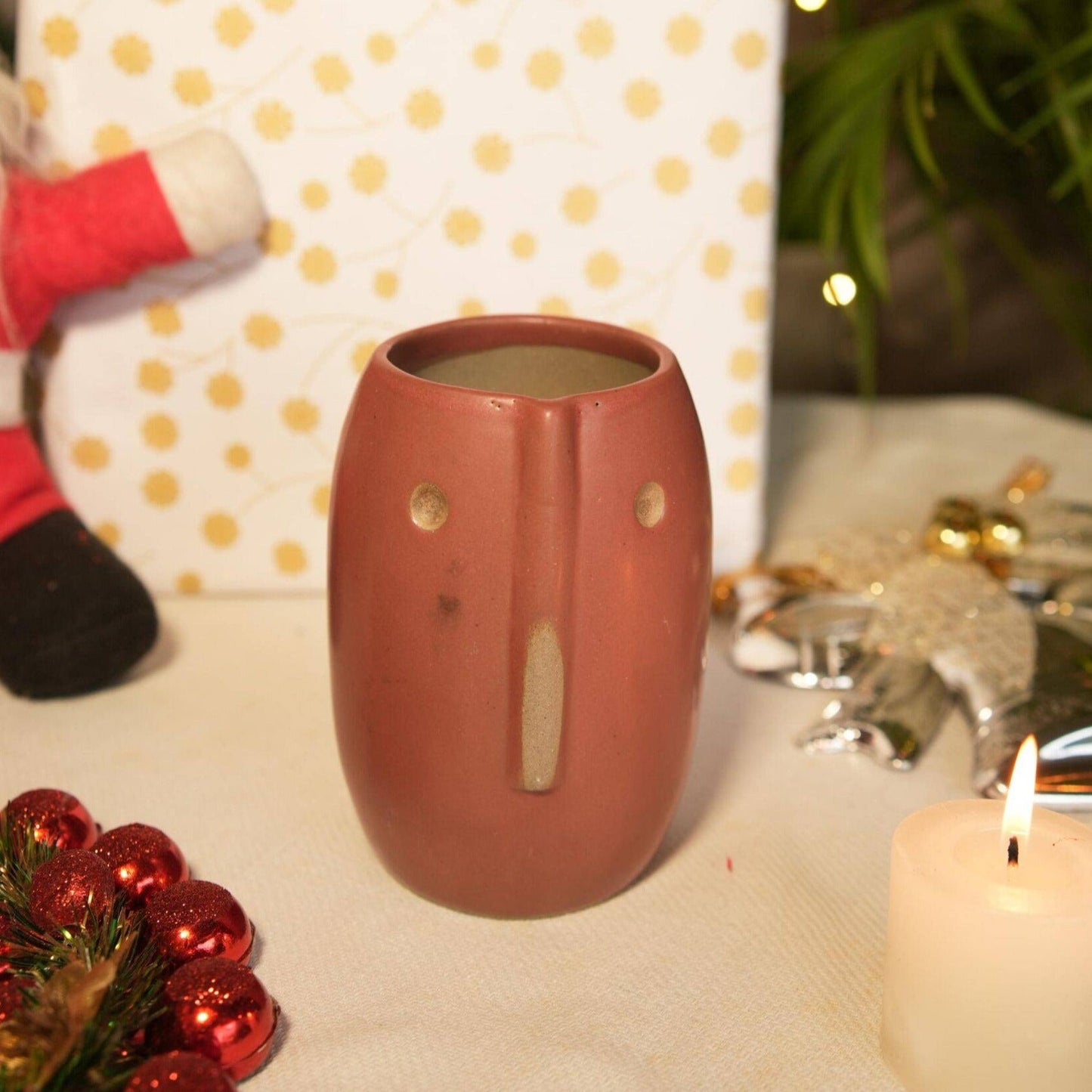 Santa Vase-Red