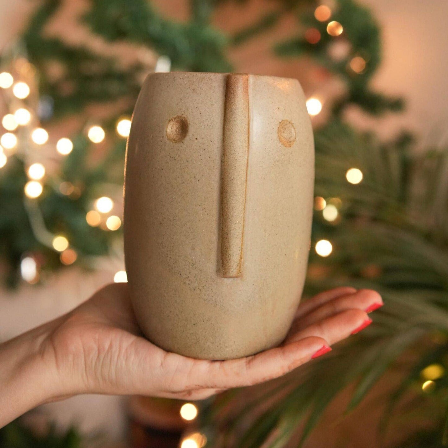 Santa Vase-Beige