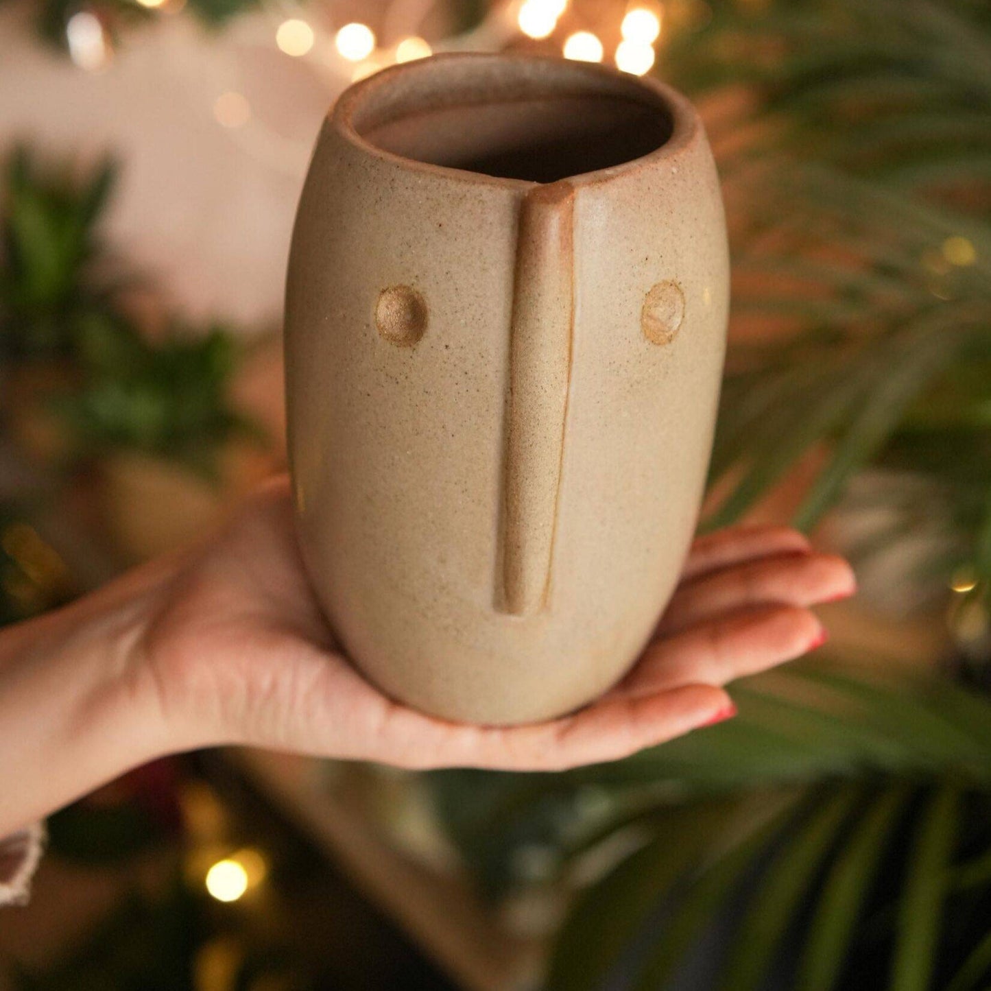 Santa Vase-Beige