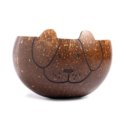 Thenga Coconut Shell Animal Bowl with Spoon - Dog ( Set of 1 )