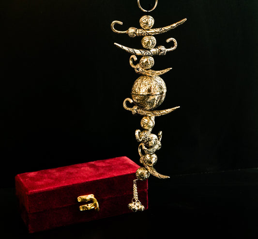 German Silver Nazar Battu(7 Chillies &1 Lemon)