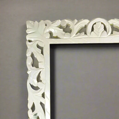 Banjara Market | White Carved Wooden Frame (153x75 cm)