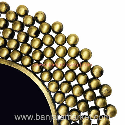 Banjara Market | Golden Beads Frame Mirror (BIG)