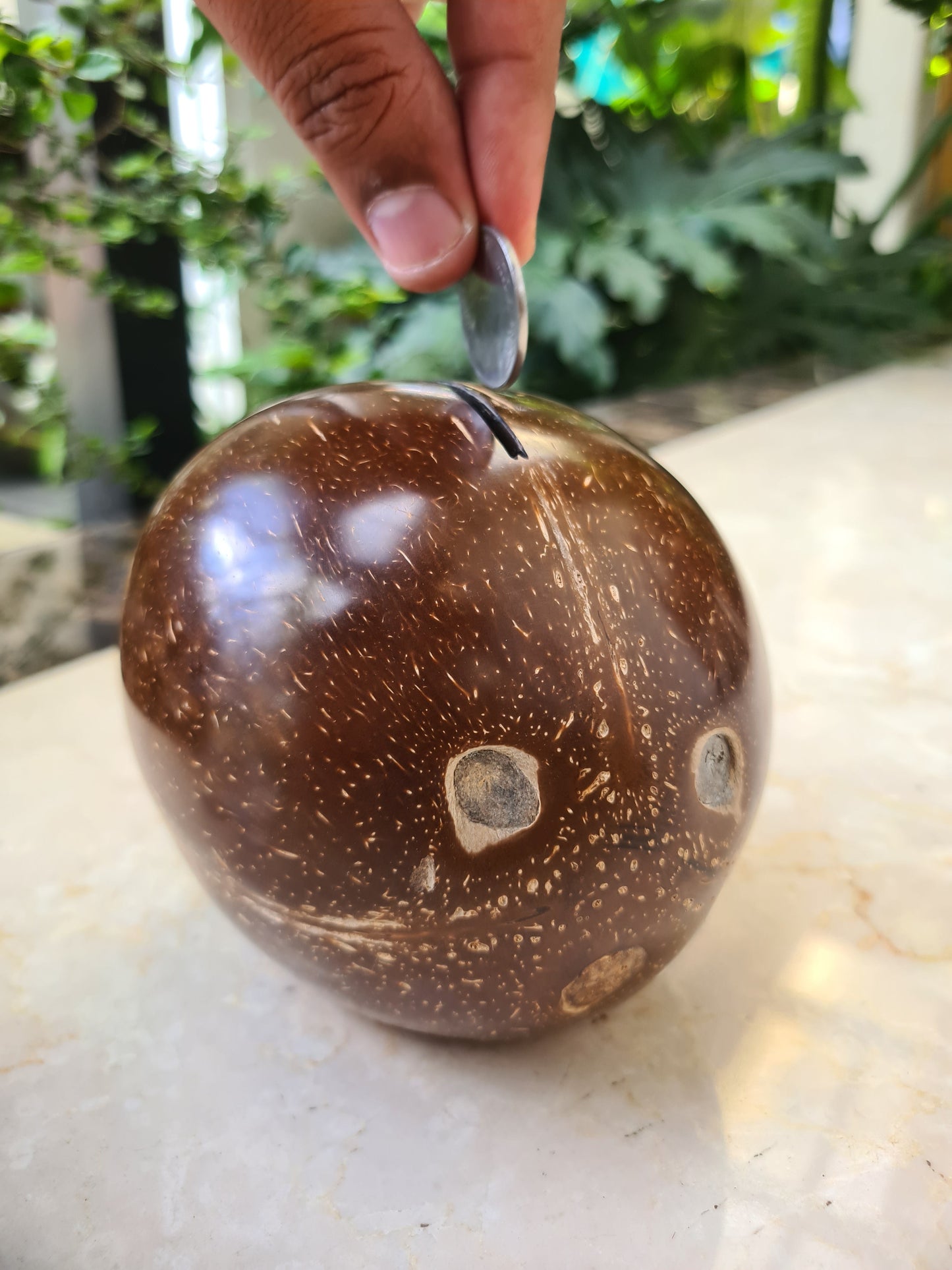 Thenga Coconut Kudukka or Piggy Bank ( Openable at the Bottom )