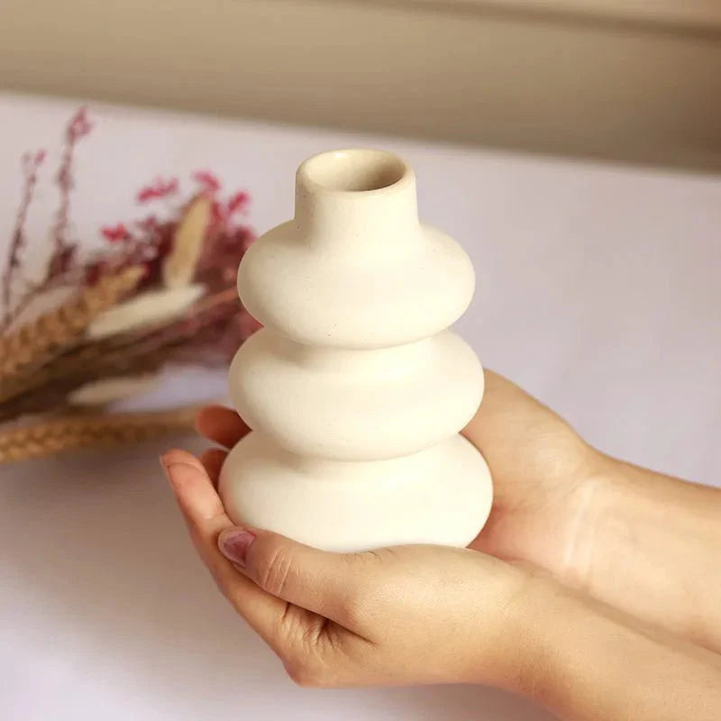 3 Tier round ceramic mini vase