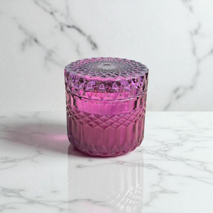 Purple Diamond Jar Scented Soy Candle-Peony