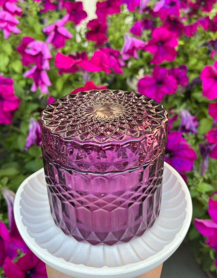 Purple Diamond Jar Scented Soy Candle-Very Berry