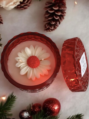 Red Diamond Jar Scented Soy Candle-Ocean Breeze