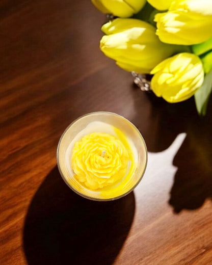 Yellow Flower Pot Scented Soy Candle-Ocean Breeze