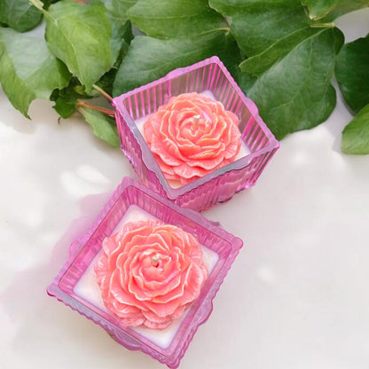 Pink Bow Tub Scented Soy Candle Jar-Peony