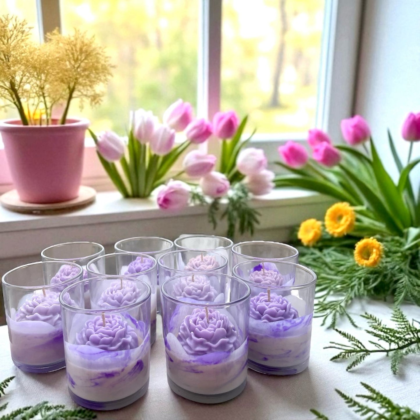 Lavender Flower Pot Scented Soy Candle-Euphoria