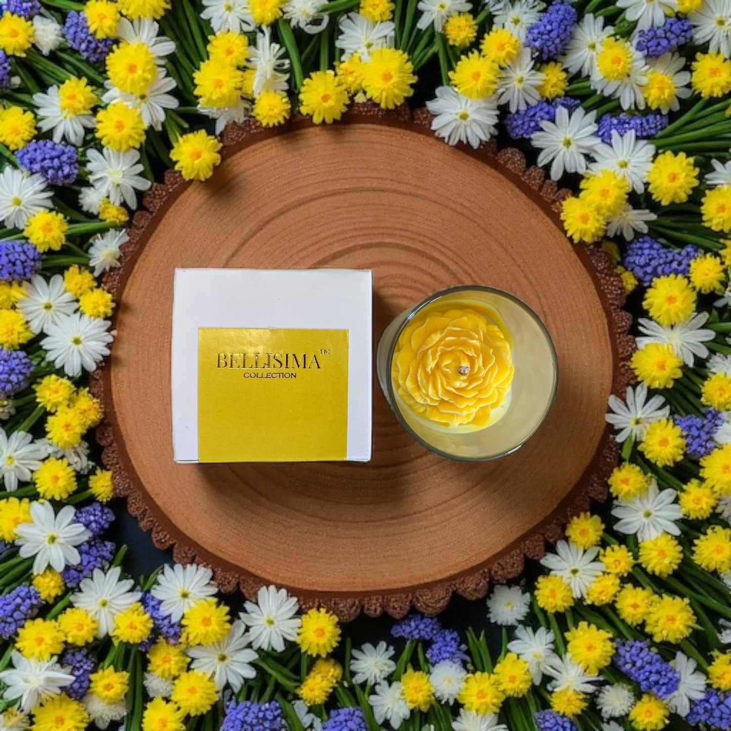 Yellow Flower Pot Scented Soy Candle-Ocean Breeze