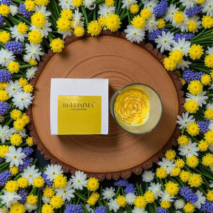 Yellow Flower Pot Scented Soy Candle-Ocean Breeze