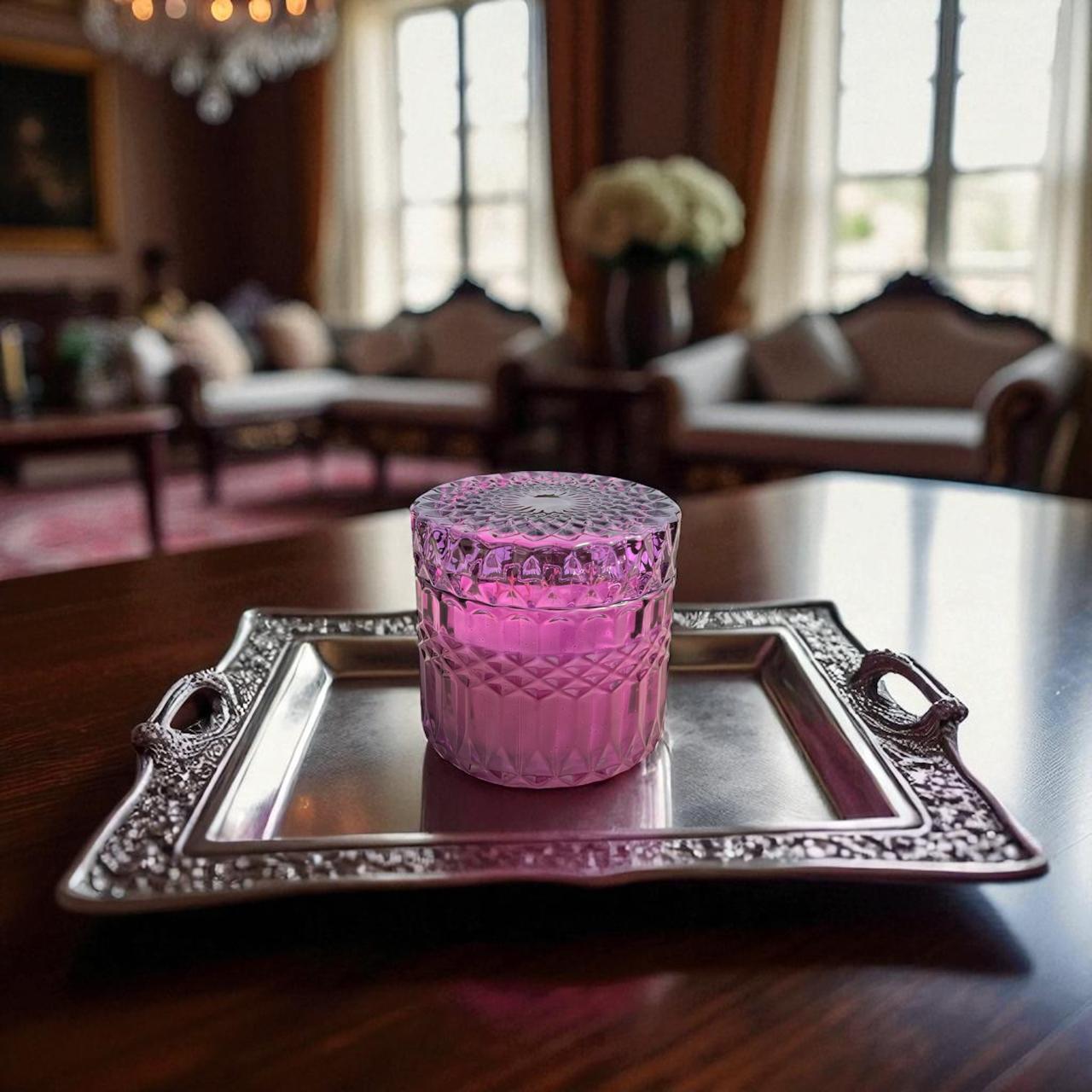 Purple Diamond Jar Scented Soy Candle-Very Berry