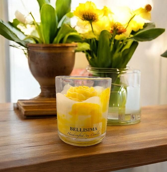 Yellow Flower Pot Scented Soy Candle-Euphoria