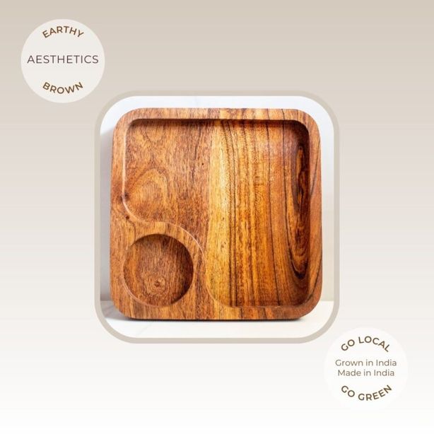 Coffee Cookie Platter | Byora Homes | Brown | Acacia Wood