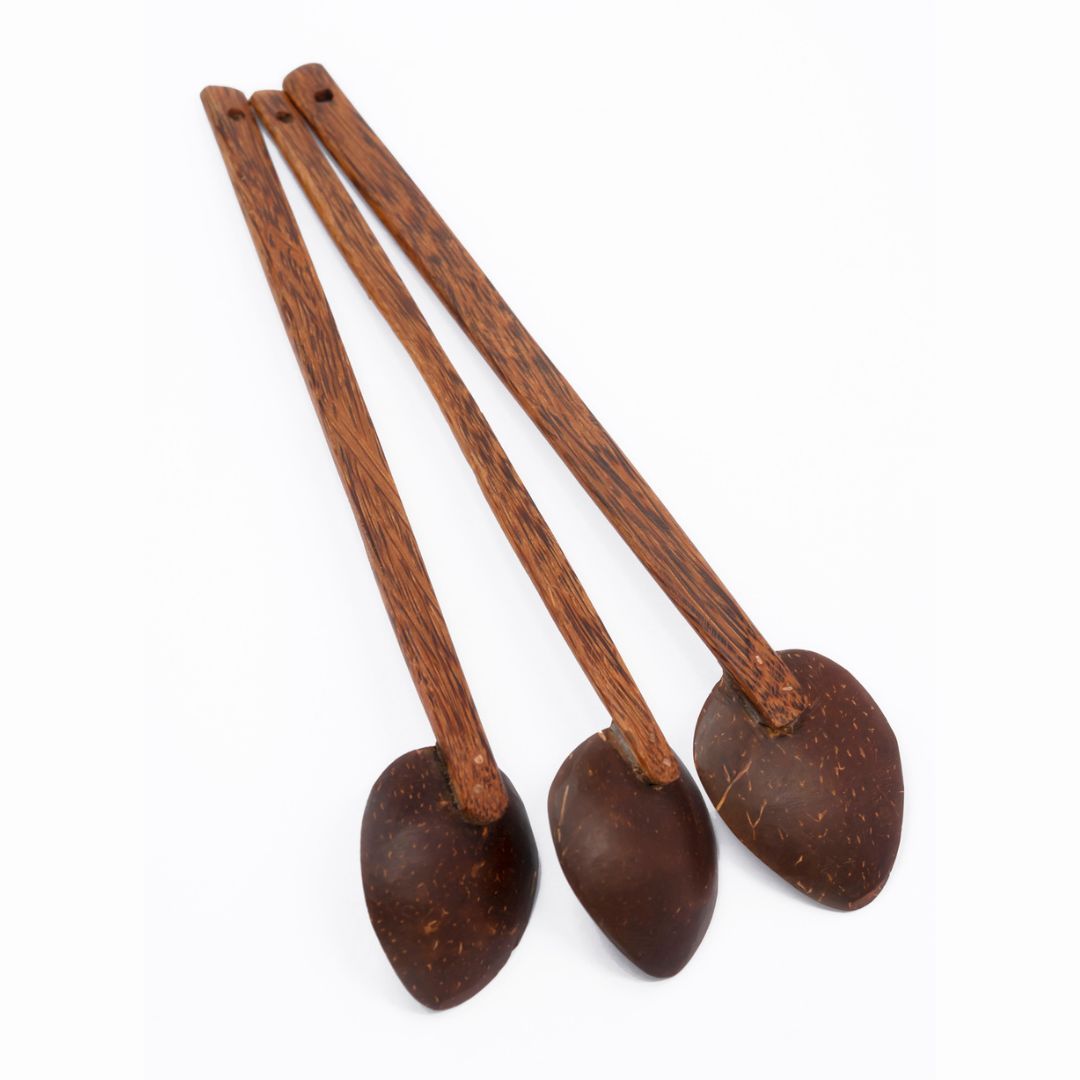 Thenga Coconut shell large Cooking Spoon (Set of 3)