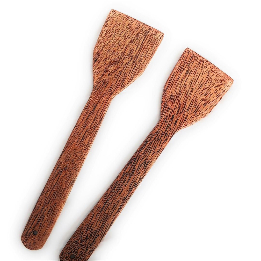 Thenga Coconut Wooden Spatula for Cooking - Set of 2