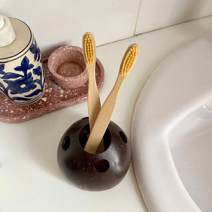 Thenga Eco-Friendly Coconut Shell Toothbrush Holder