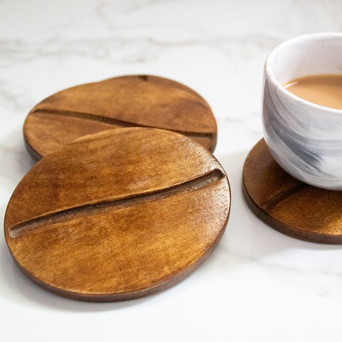 Bitter Coasters | Byora Homes | Brown | Mango Wood | Set of 6