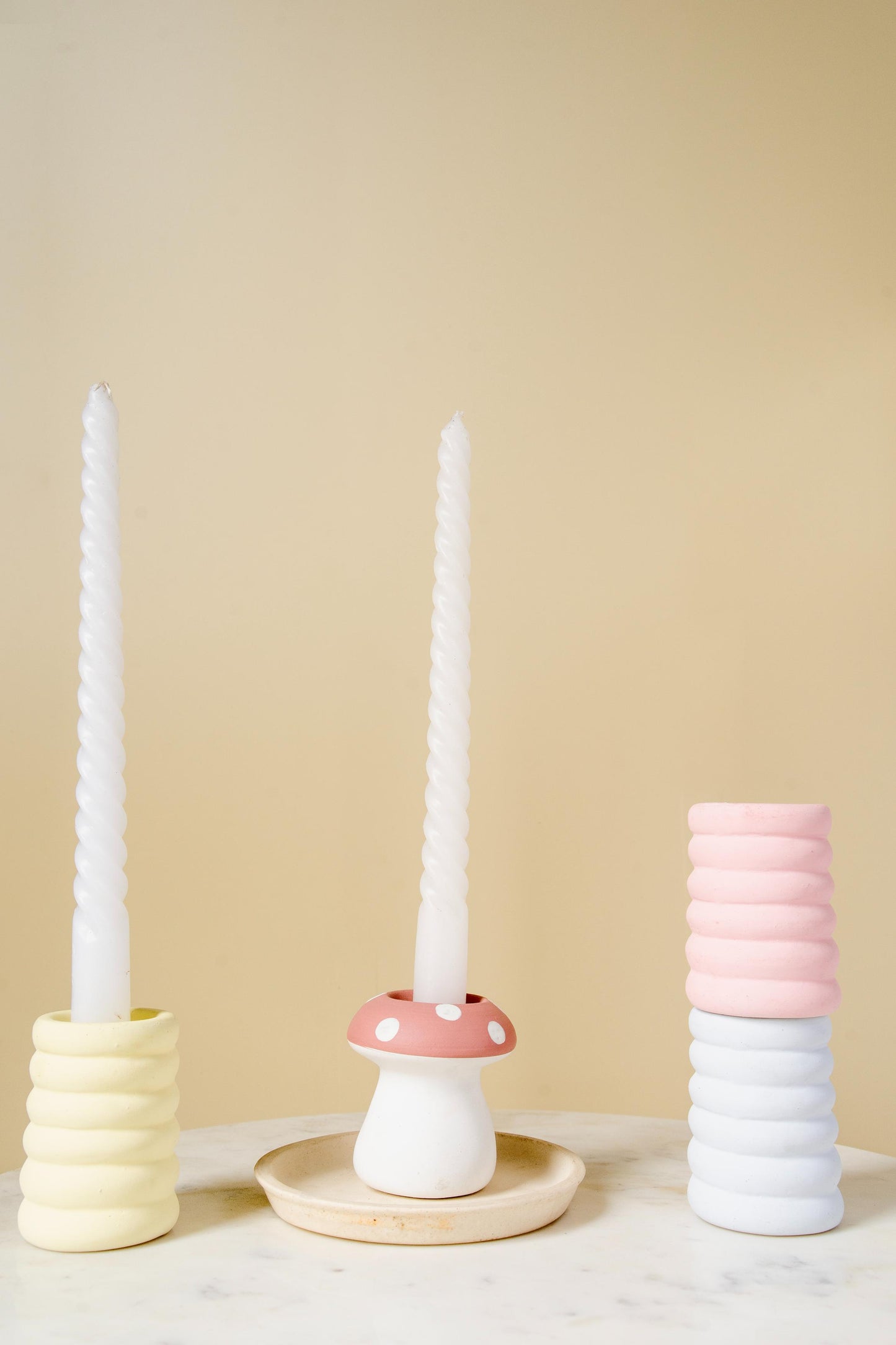 Pastel Perch Mini candle stand set of 4