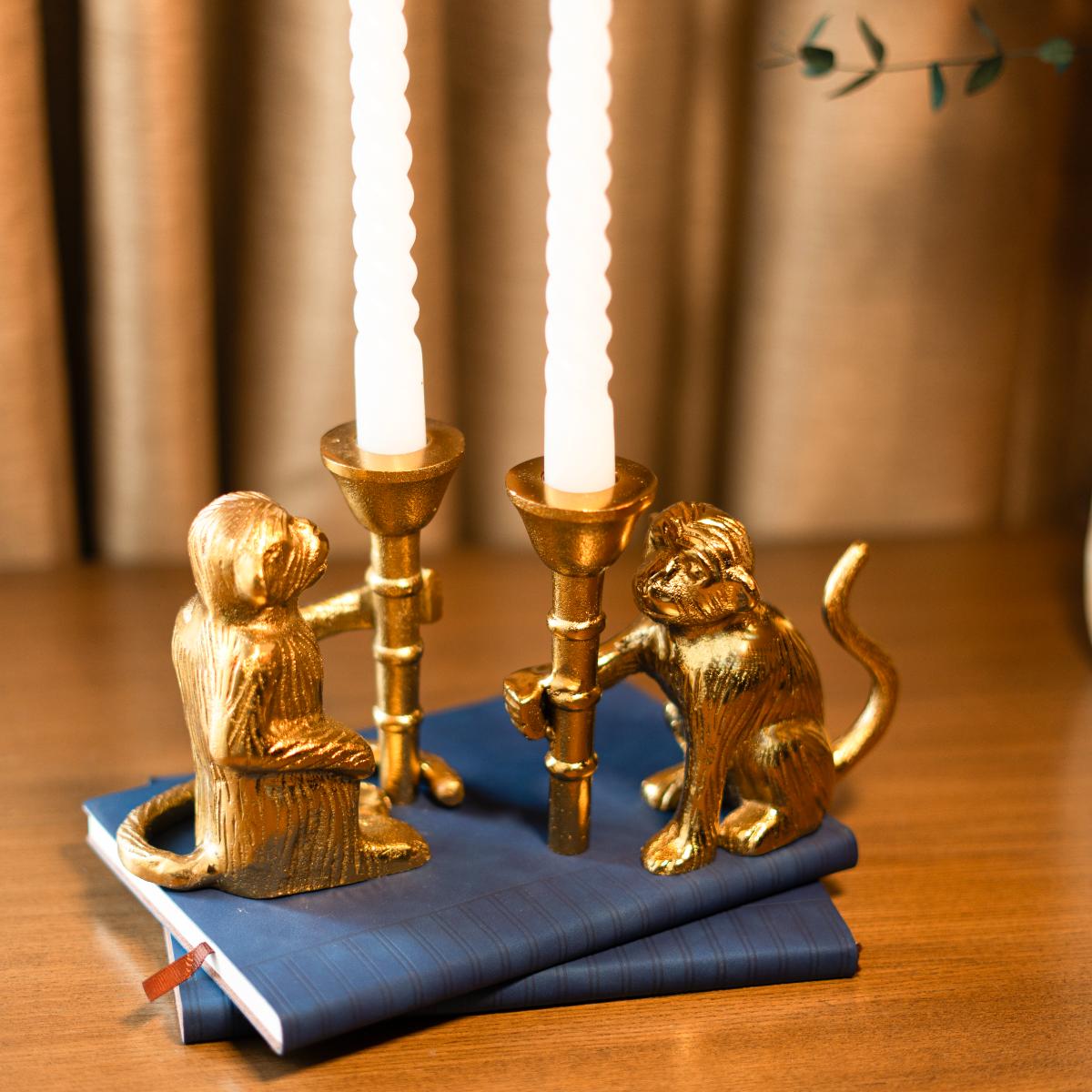 Monkey Mischief Candle holder set of 2