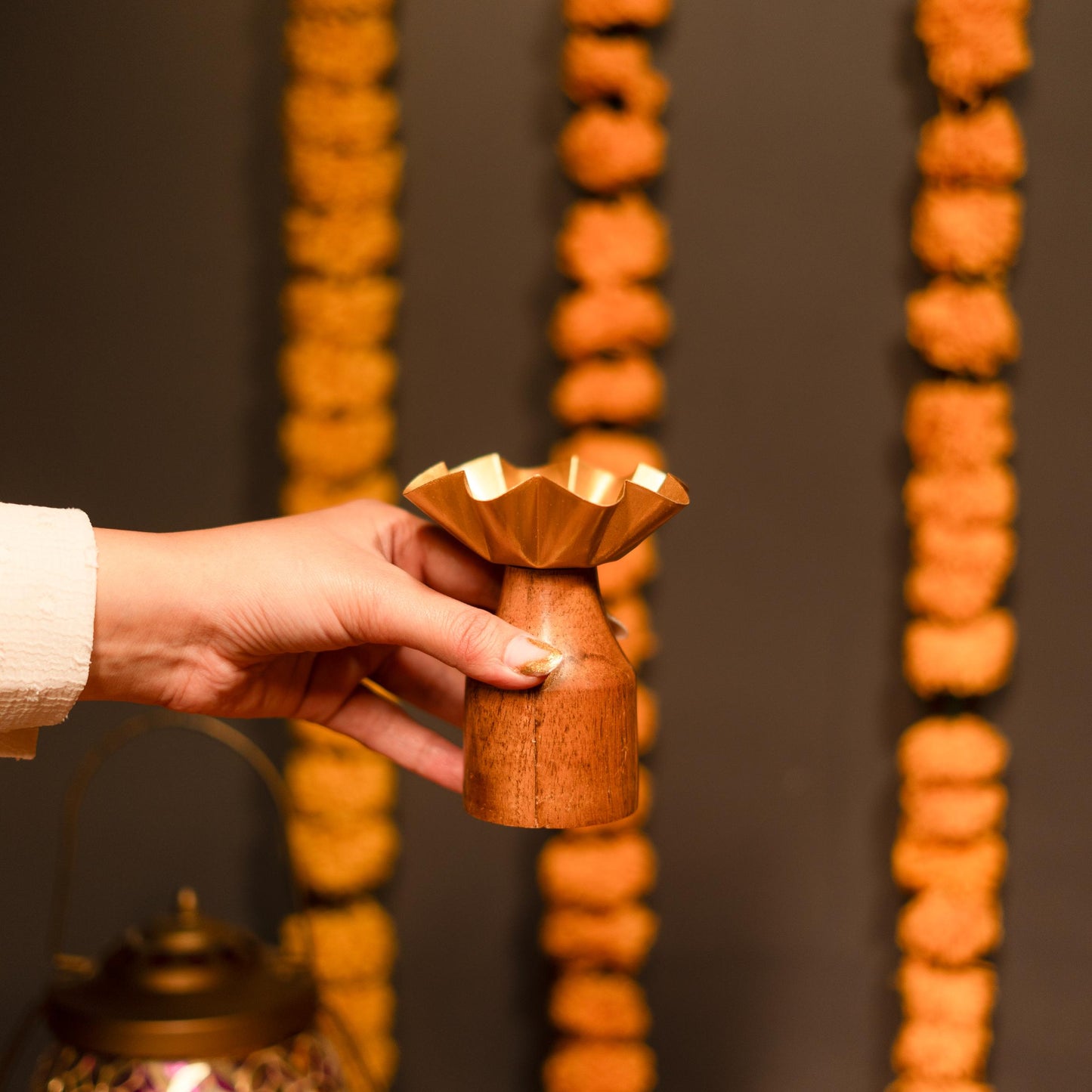 Rustic bloom tealight holder - set of 2