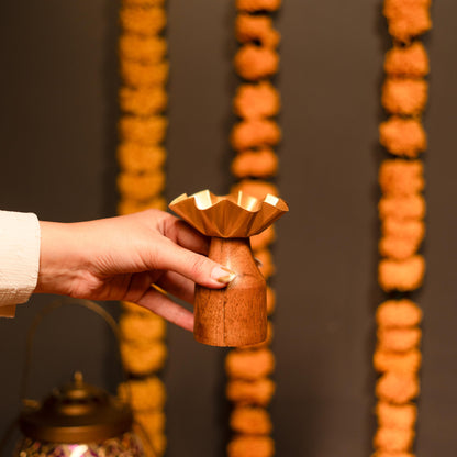 Rustic bloom tealight holder - set of 2