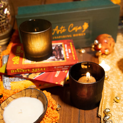 Ribbed radiance votives gift box