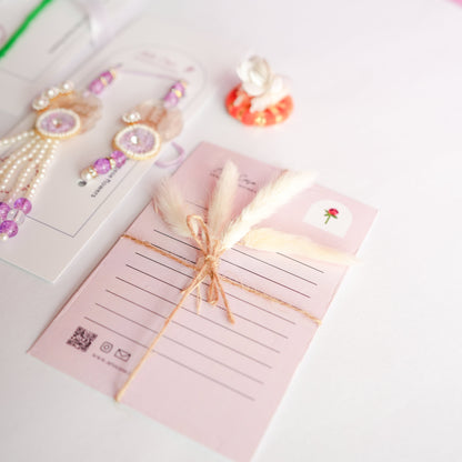 Handcrafted Tulip crochet Rakhi hamper (Light Purple)