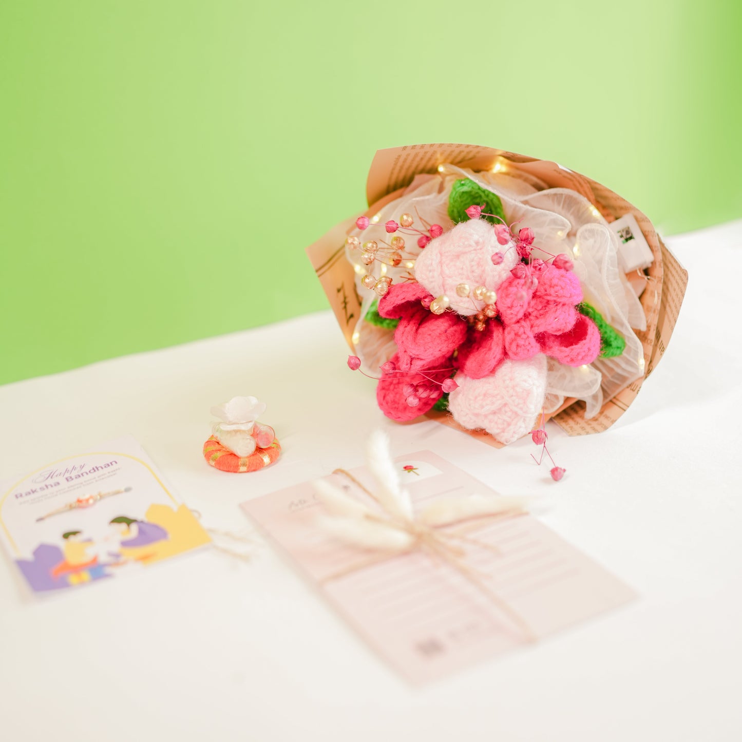 Pretty Pansy Bouquet Rakhi hamper