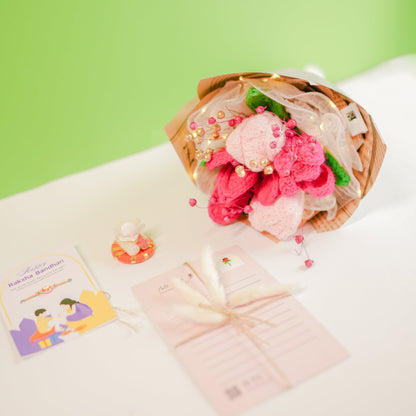 Pretty Pansy Bouquet Rakhi hamper