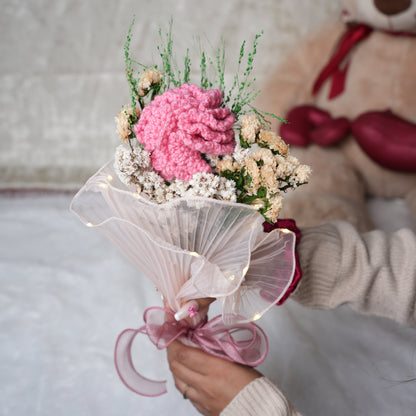Pink Whisper Crochet Carnations – Handcrafted Forever Flower Décor | ArteCasa