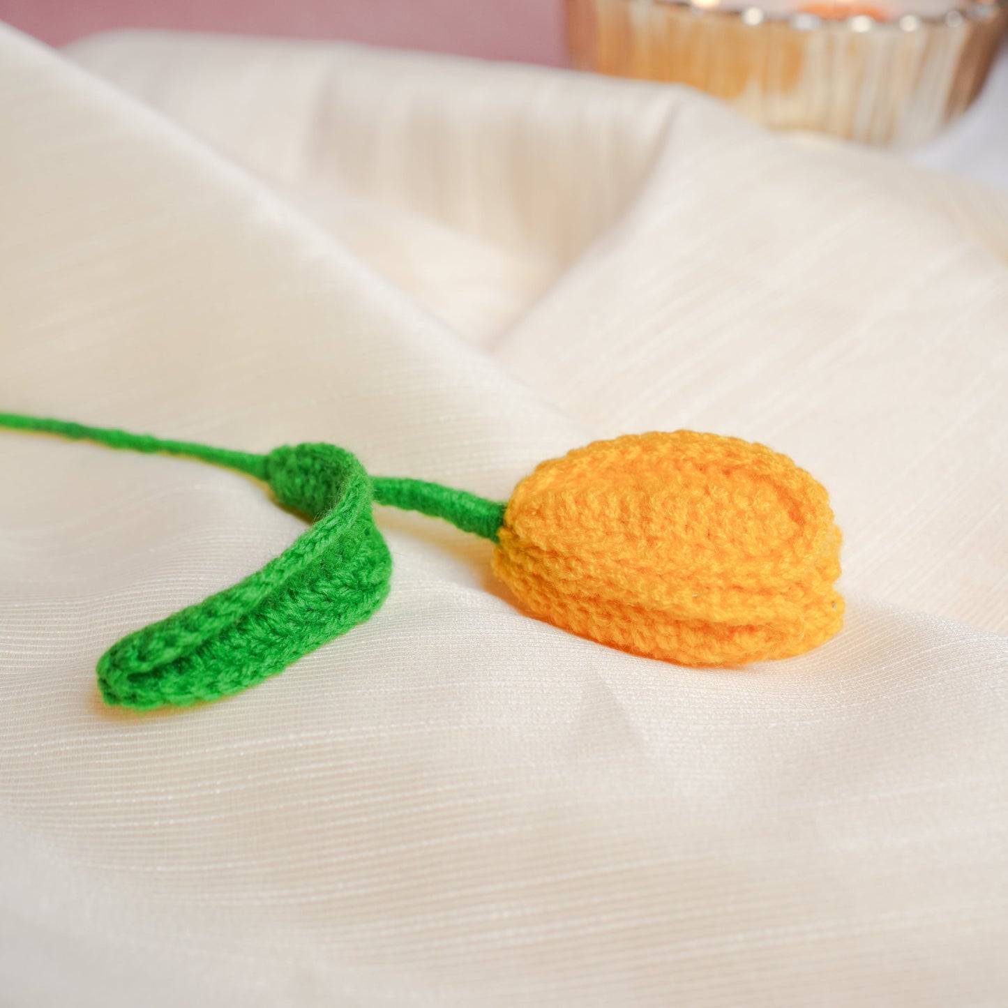 Handcrafted Tulip Crochet – Yellow Forever Flower | ArteCasa